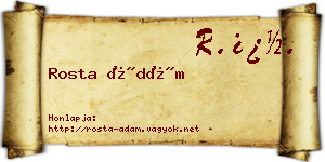 Rosta Ádám névjegykártya