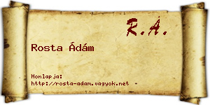Rosta Ádám névjegykártya